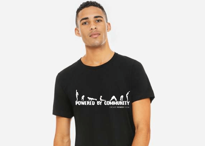 “Powered by Community” Fitted T-shirt