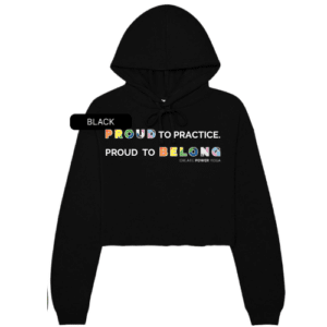 Get ready for Pride month with this Proud to Belong soft and cozy cropped hoodie sweater. All proceeds from our 2026 Pride merch go to Youth Pride RI.